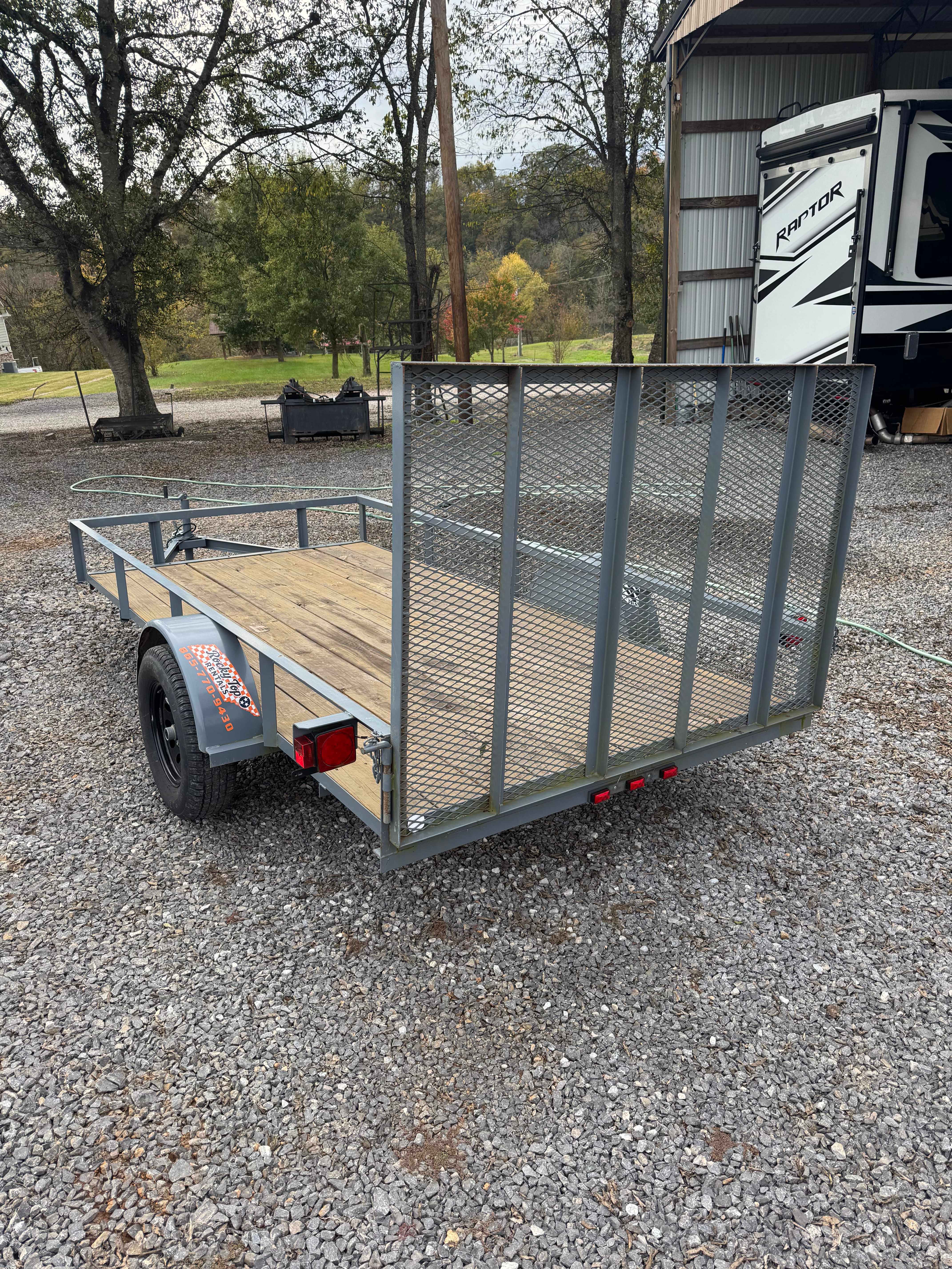 6x12ft Utility Trailer Rental - Versatile Trailer with Mesh Sides for Equipment and Supplies in Tennessee